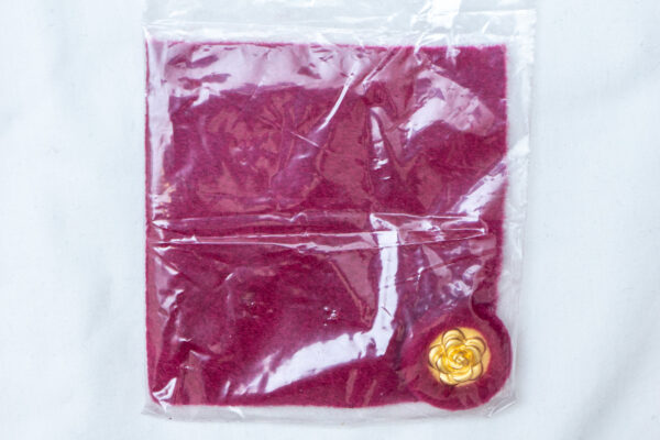バラ色の薔薇ボタンのレトロコート　付属2