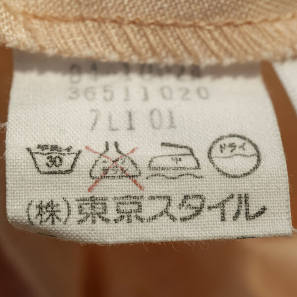 東京スタイル桃色地前開き半袖ワンピース　製品タグ